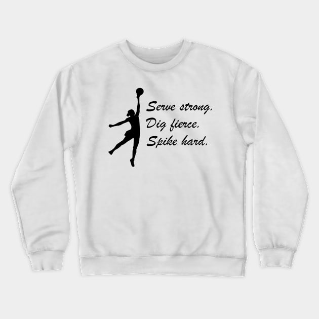 Volleyball Player Designer Shirt Crewneck Sweatshirt by Qwerdenker Music Merch